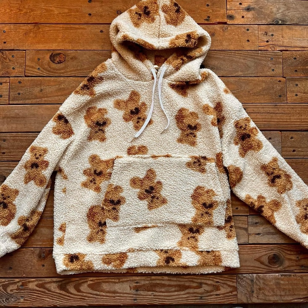 Pink Ripple *NWOT* Fleece Pullover Hoodie